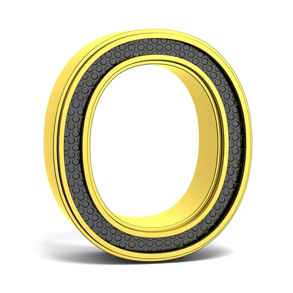 Alfabeto redondo dorado y negro. Letra O. 3D —  Fotos de Stock