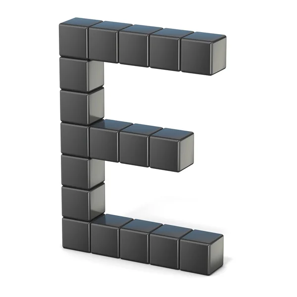 8 bit font. Capital letter E. 3D — Stock Photo, Image