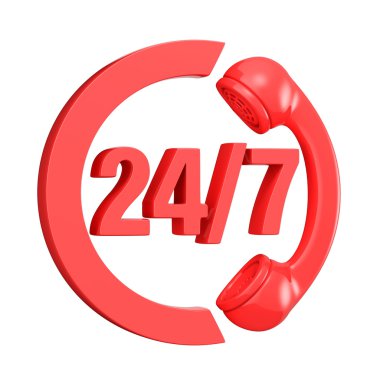 Kırmızı 24 saat haftada 7 gün oturum. 3D