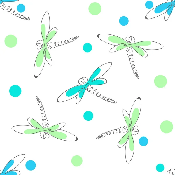 Handgezeichnete Bunte Libellen Sommerwiesensammlung Schönes Design Für Ihre Textilien Papier — Stockvektor