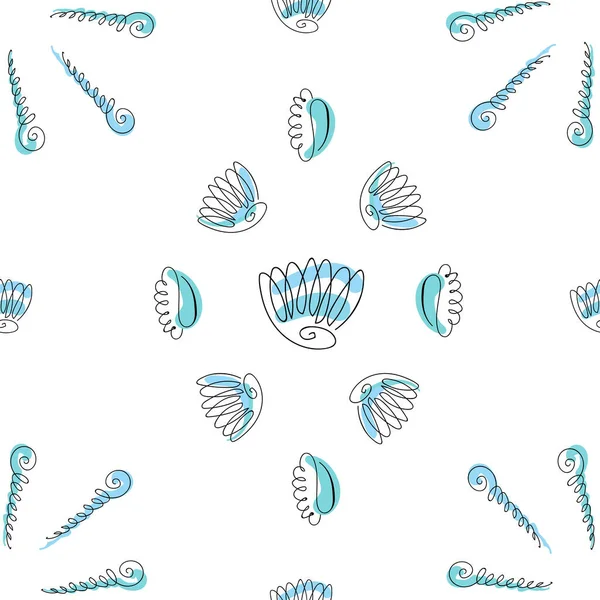 Conchas Marinhas Coloridas Desenhadas Mão Verão Conchas Mar Coleção Rabiscos —  Vetores de Stock