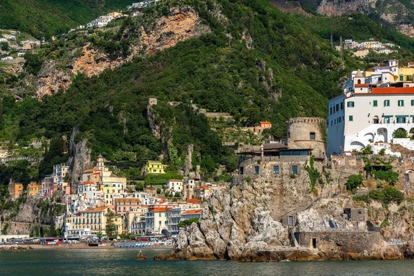 Talya Nın Amalfi Kenti Amalfi Kıyısının Tarihi Kültürel Turistik Merkezi — Stok fotoğraf