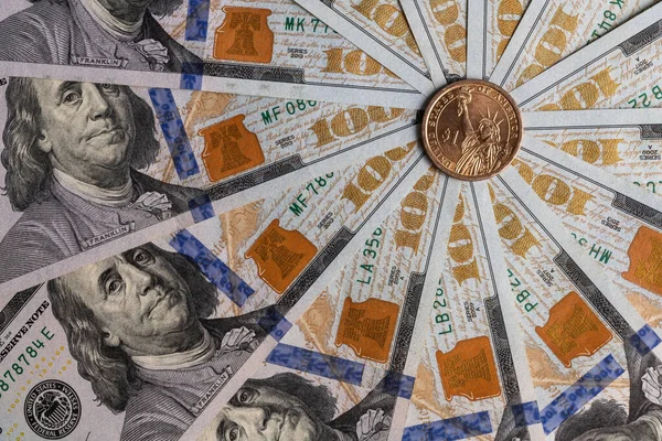 Αμερικανικό Νόμισμα Ενός Δολαρίου Την Εικόνα Του Αγάλματος Της Ελευθερίας — Φωτογραφία Αρχείου