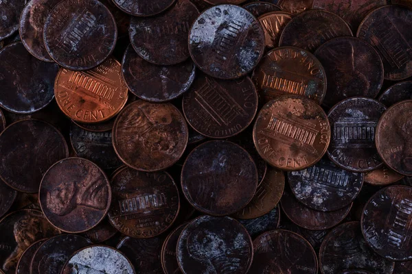 Old Dirty Cent Coins — Stock Photo, Image