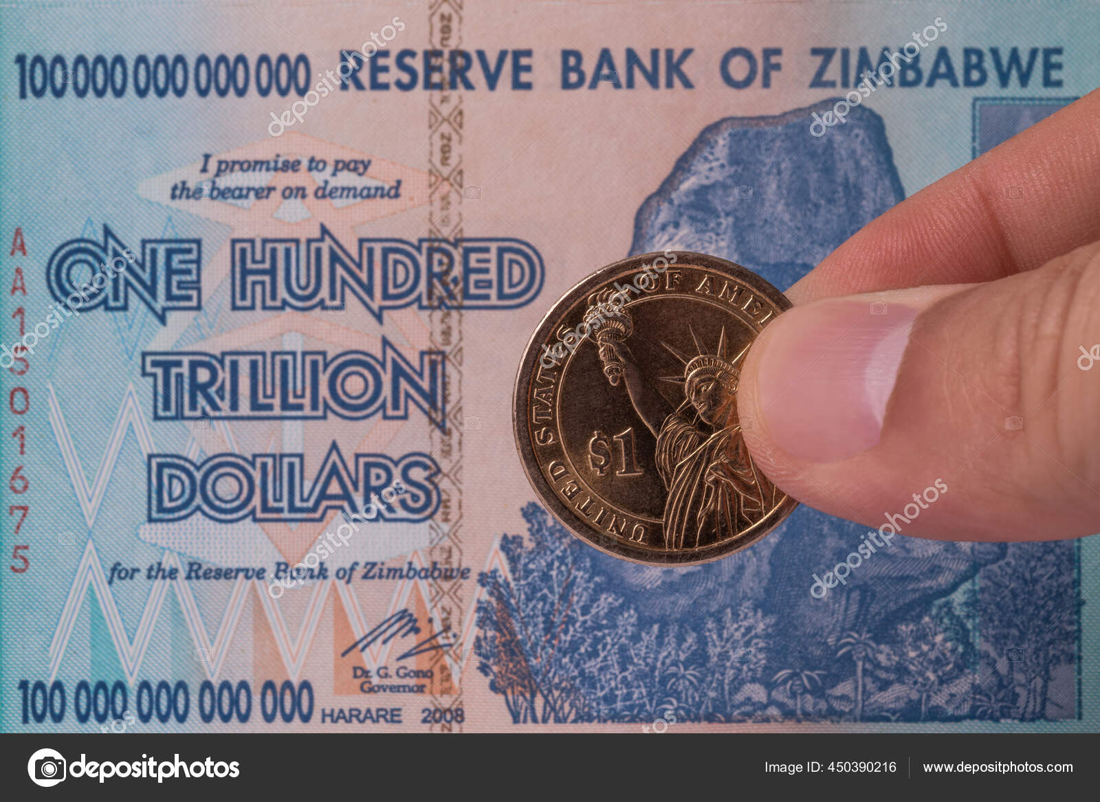 One Hundred Trillion Zimbabwean Dollar Bill Largest Face Value All 