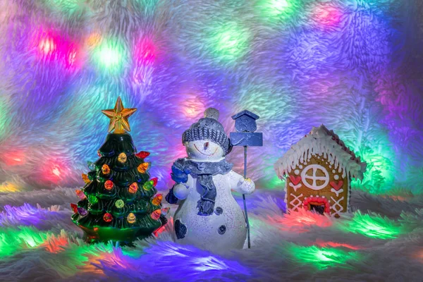 Toy Snowman Christmas Decorations — Stock Photo, Image