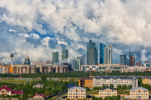Zicht Het Centrale Deel Van Hoofdstad Van Kazachstan Stad Astana — Stockfoto