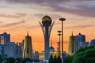 Astana şehrinin merkezi manzarası