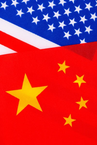 Fragments Des Drapeaux État Des États Unis Chine — Photo