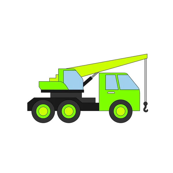 Ilustração Projeto Vetor Veículo Pesado Guindaste Caminhão Com Seis Rodas — Vetor de Stock