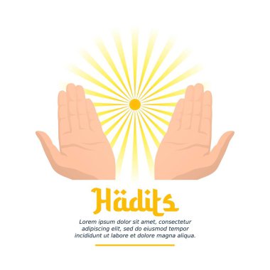 Beyaz arkaplan ve iki el de vektör tasarımı illüstrasyonlu Mübarek Bayramın kutlu olsun