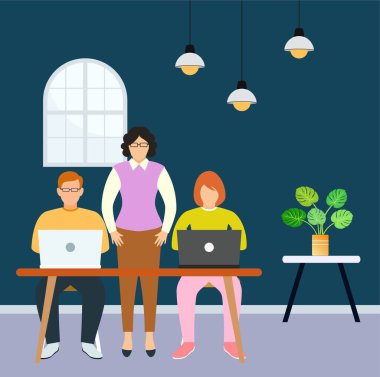 Bir dizüstü bilgisayar, vektör tasarımı illüstrasyon 16 kullanarak öğretme ve öğrenme faaliyetleri