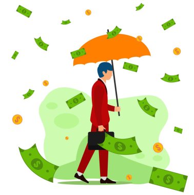 Tema çalışması ve para vektör tasarımı illüstrasyonunuz 03 'ün üzerine yağacak