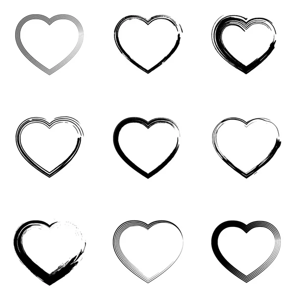 Iconos abstractos del corazón — Vector de stock