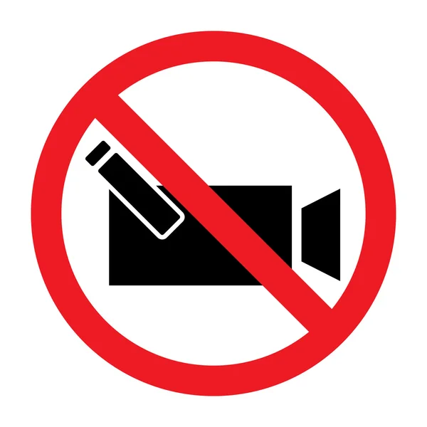 Sign of prohibition of video camera — Stock Vector