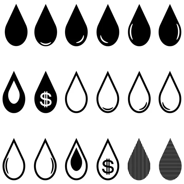 Water Drop Icons — Stock Vector