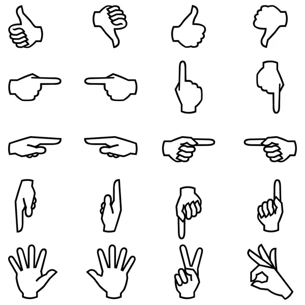 Hand icons set — Stock Vector