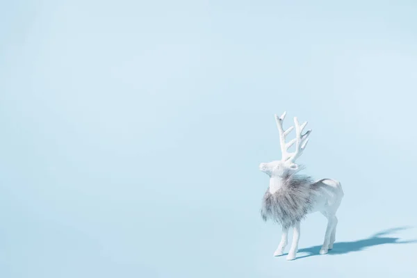 Christmas Reindeer Blue Background Minimalistic Concept — Stock Photo, Image