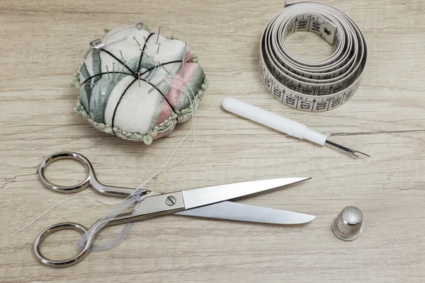 Sewing tools and sewing kit — Stock Photo, Image