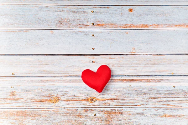 Corazón Rojo Una Mesa Madera Cuidado Salud Donar Día Mundial — Foto de Stock