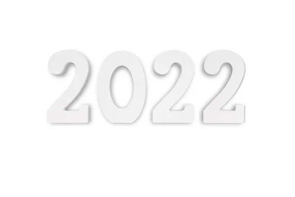 Trä Nummer 2022 Vit Bakgrund Nyår Och Julfirande Koncept — Stockfoto