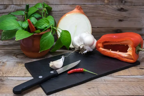 Ingredientes e espécies de cozinha — Fotografia de Stock