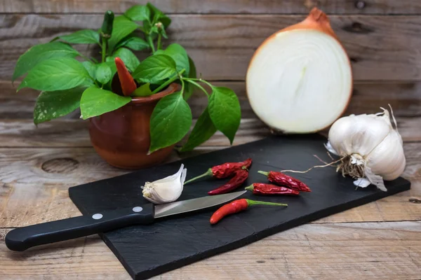 Ingredientes e espécies de cozinha — Fotografia de Stock