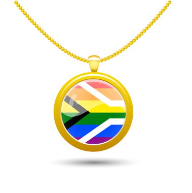 Güney Afrika boyun gay gurur bayrağı kolye