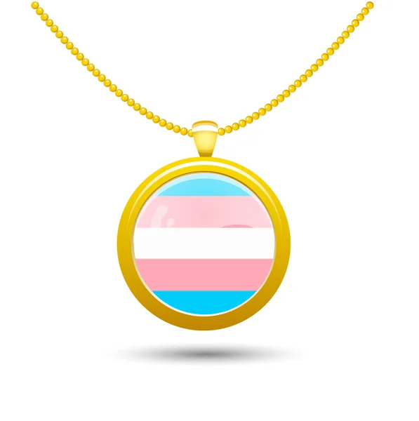 Подвеска на шее гея символ радуги трансгендерный флаг — стоковый вектор
