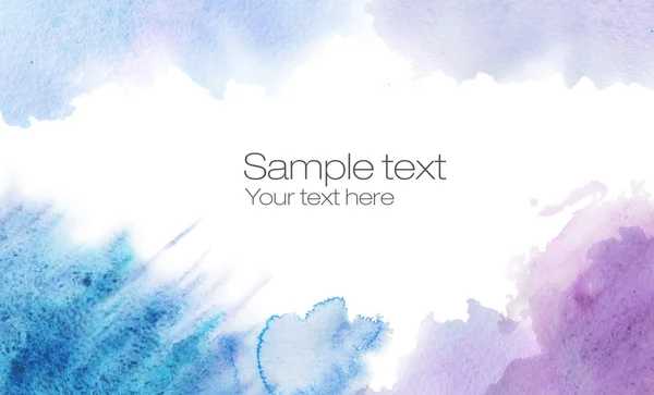 Aquarell-Banner mit Klecks, Tropfen. Headline-Design. Handgezeichnet. rote, violette und blaue Farben. Vollbanner. Beispieltext im Absender — Stockfoto