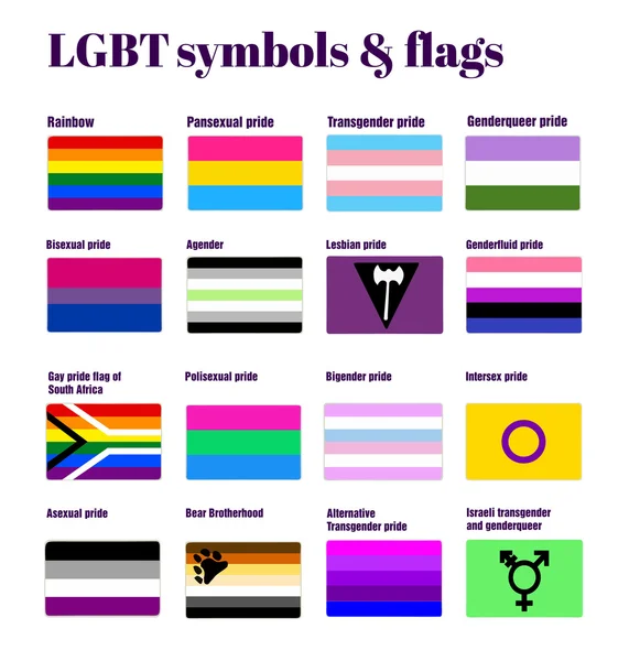 Symboles et drapeaux LGBT — Image vectorielle