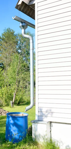 Metal pipes for draining rainwater — Stock Photo, Image