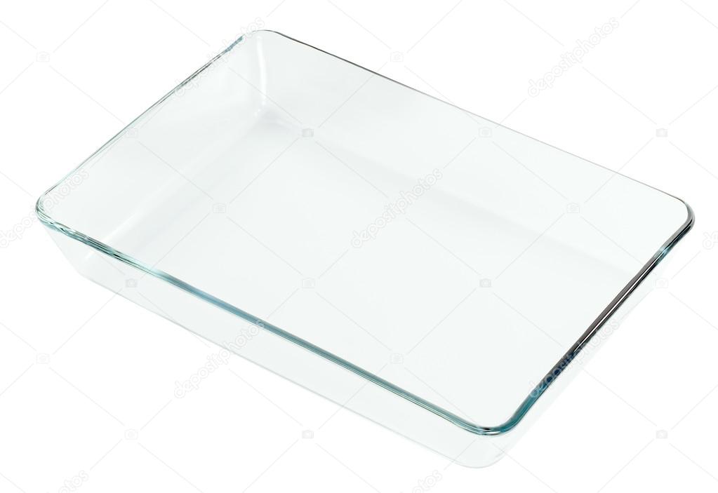 transparent glass tray empty
