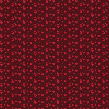 Karanlık siena arka planında kırmızı kalple sevgililer günü kusursuz desen