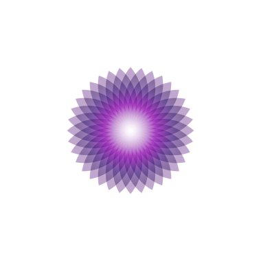 Nilüfer çiçeği sarmalı mor renkli soyut vektör sanatı yoga, meditasyon, baskı, web sitesi, tekstil endüstrisi