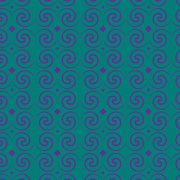 Στροβιλισμός Μοτίβο Τετράγωνο Μπλε Χρώμα Πράσινο Φόντο Για Ύφασμα Στολίδι — Διανυσματικό Αρχείο