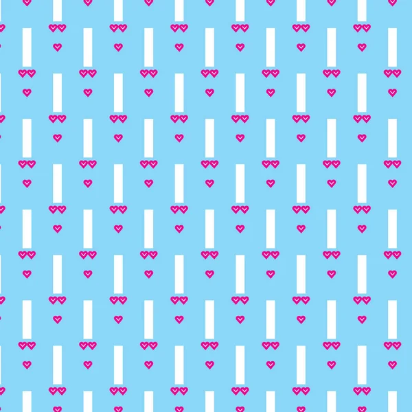 Modèle Vectoriel Forme Coeur Rose Sur Fond Bleu Cyan — Image vectorielle