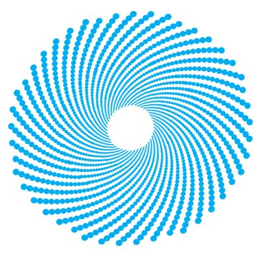 Web sitesi, kağıt baskısı, döşeme dokusu, afiş, poster, şablon gibi çok amaçlı kullanım için mavi renkli mavi noktadaki spiral soyut tasarım