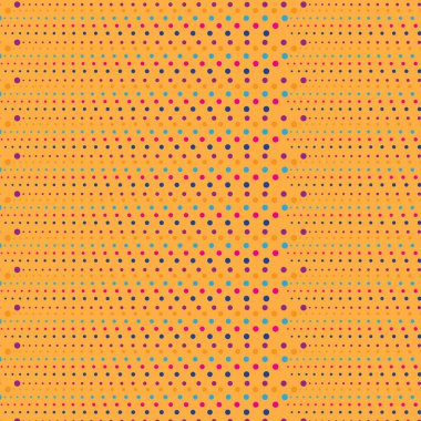 Pembe, mor, mor, menekşe, mavi, cyan, sarı arkaplanda açık mavi nokta vektör deseni