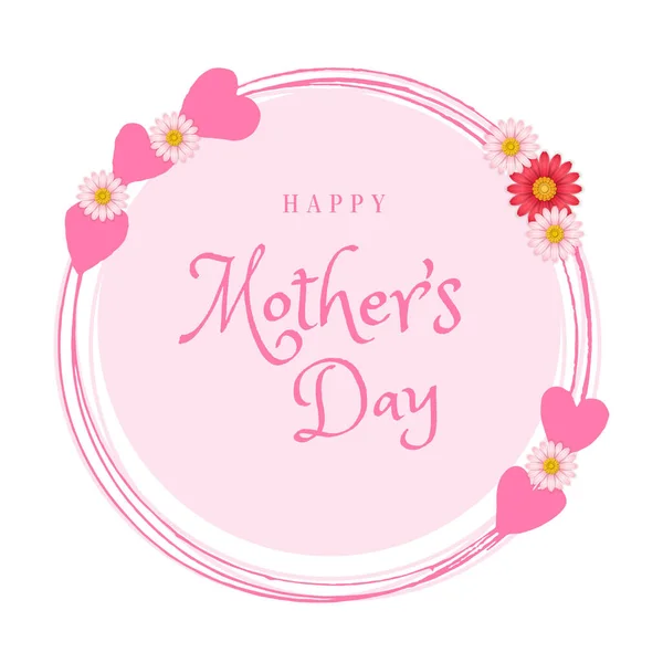 Happy Mother Day Celebration Theme Card White Background — Stock Vector