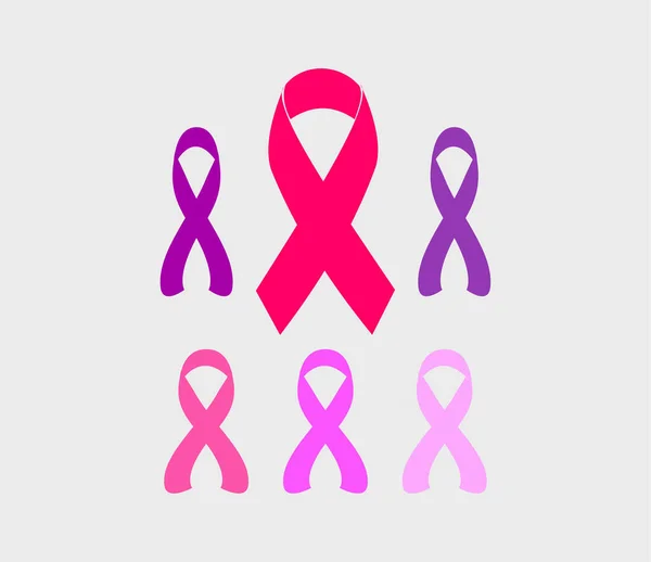 Bröstcancer Medvetenhet Band Set — Stock vektor