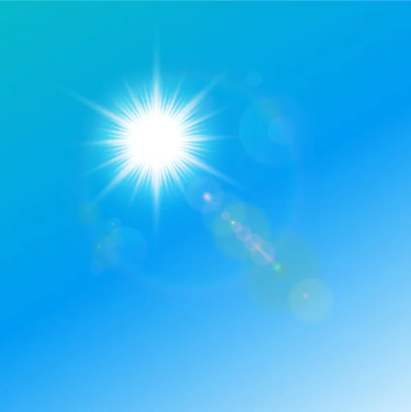 Sonne Blauen Himmel Mit Linsenschlag — Stockvektor