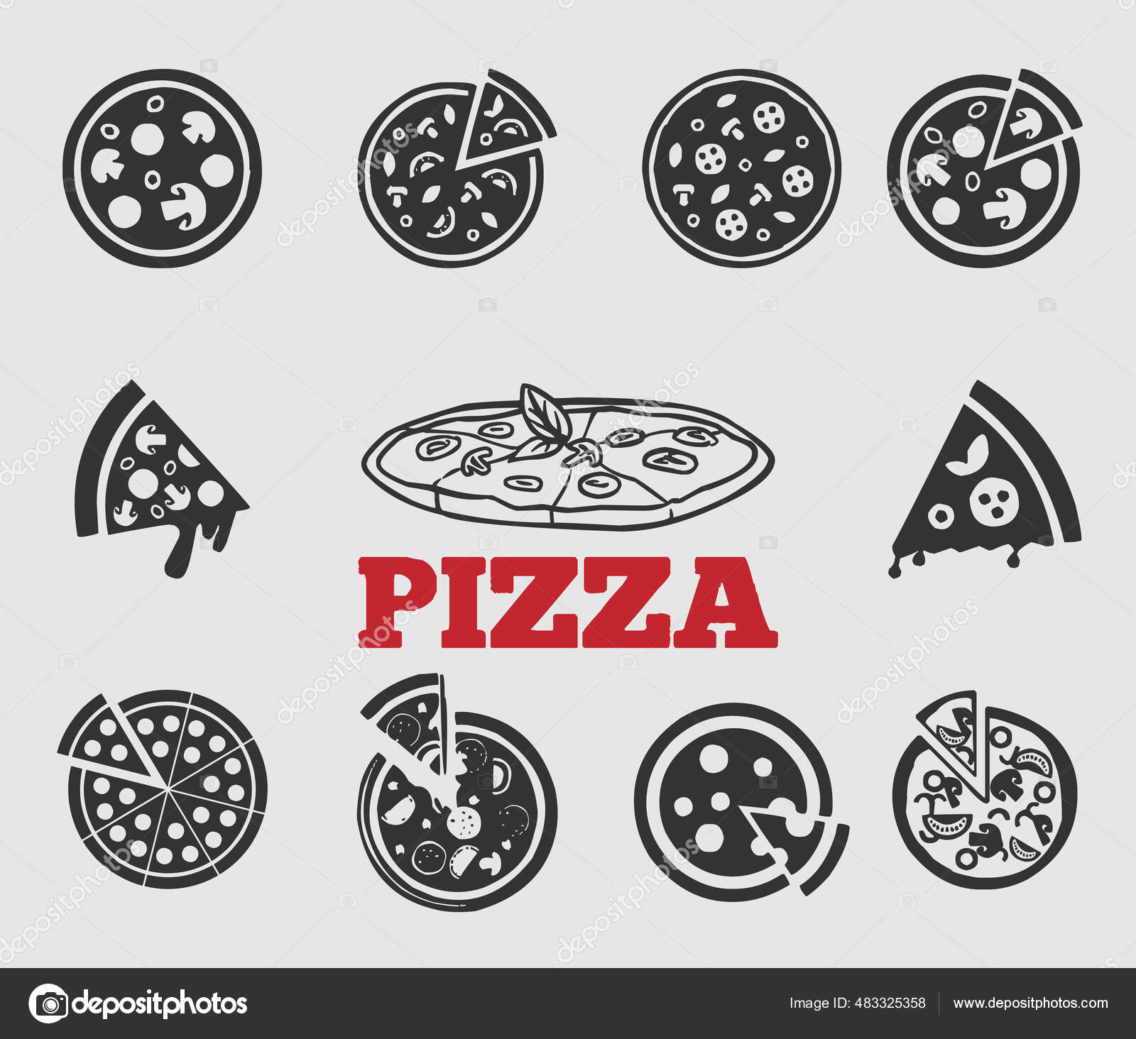 Pizza blanco y negro imágenes de stock de arte vectorial | Depositphotos Pizza blanco y negro imágenes de stock de arte vectorial | Depositphotos