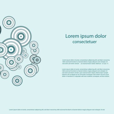 İş tanıtım şablonu, afiş, poster üzerine hafif turkuaz renk soyut daire tasarımı