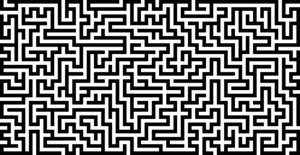 Schwarz Weißes Labyrinthmuster — Stockvektor