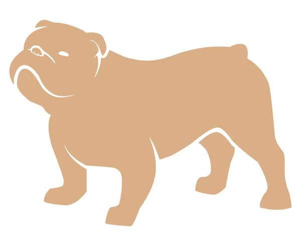 Bulldog Single Icon White Background — Stock Vector