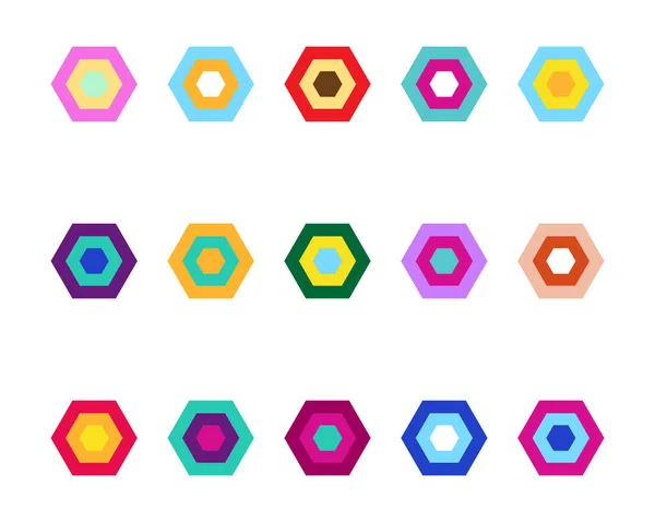 Icône Vectorielle Hexagonale Colorée Sur Fond Blanc — Image vectorielle