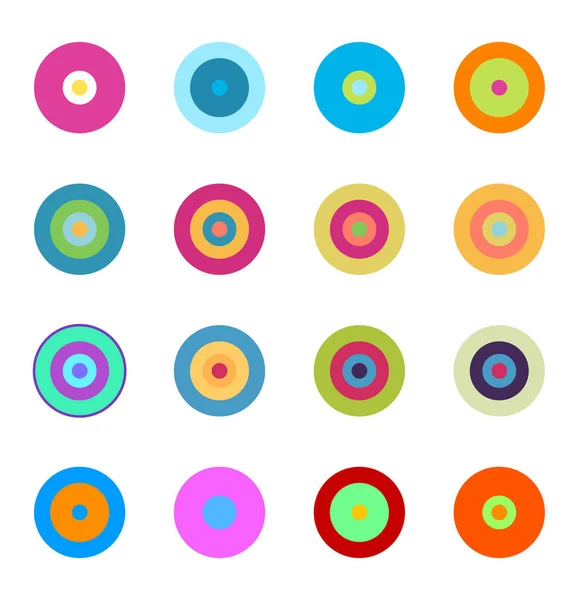 Icône Vectorielle Cercles Géométriques Colorés Sur Fond Blanc — Image vectorielle