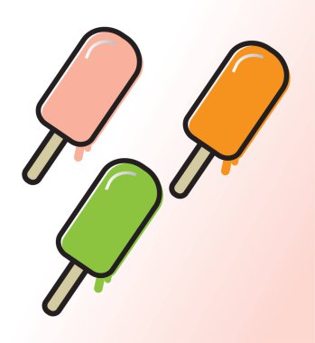 Eriyen dondurma renkli vektör simgesi seti
