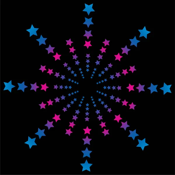 Coloridas Estrellas Concéntricas Ilustración Vectorial — Archivo Imágenes Vectoriales